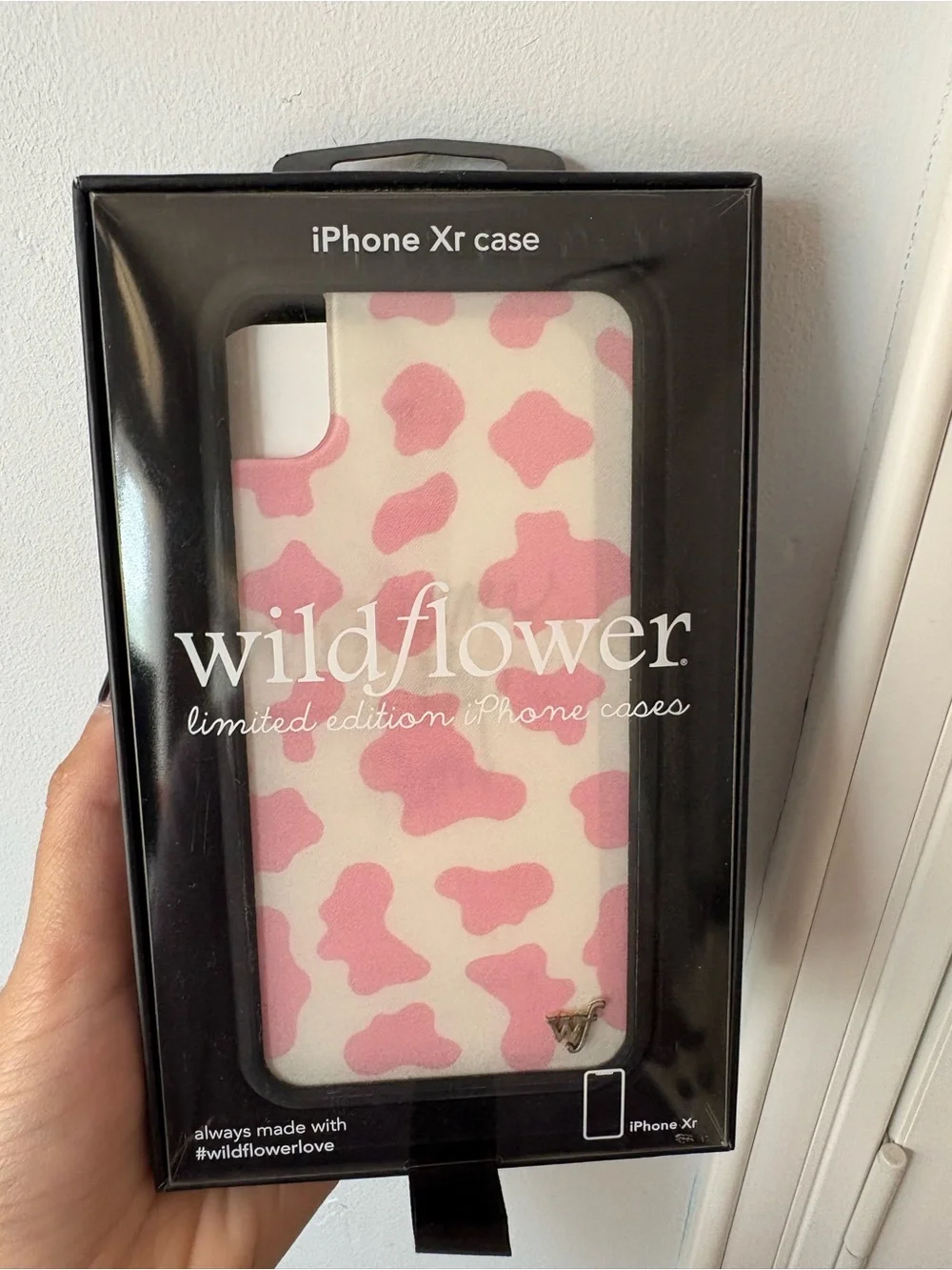 Wildflowers Pink & White Cow Pattern iPhone XR Case